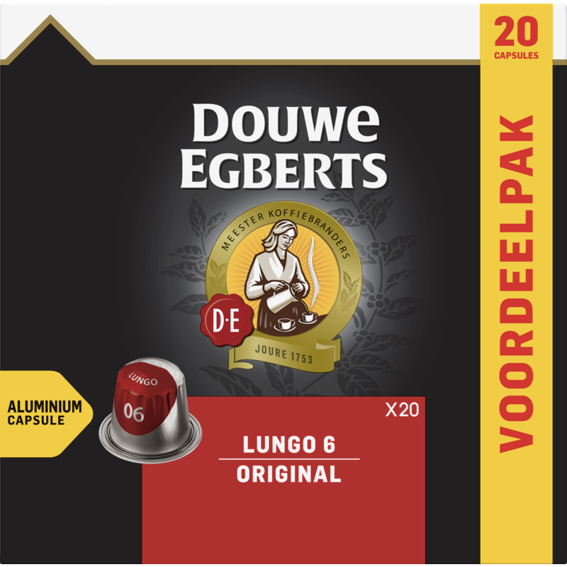 Een afbeelding van Douwe Egberts Lungo original capsules voordeelpak
