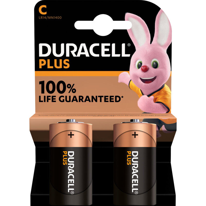 Een afbeelding van Duracell Plus C-alkaline batterijen MN1400