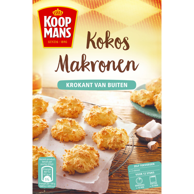 Een afbeelding van Koopmans Mix voor kokosmakronen