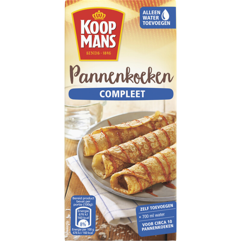 Een afbeelding van Koopmans Mix voor pannenkoeken compleet