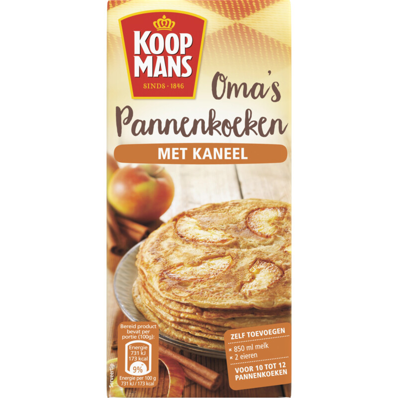 Een afbeelding van Koopmans Mix voor oma's pannenkoeken met kaneel