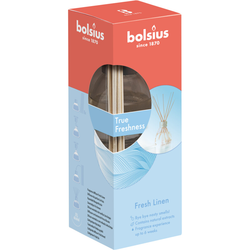 Een afbeelding van Bolsius True freshness geurstokjes fresh linen