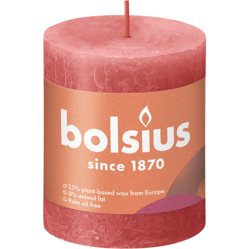 Een afbeelding van Bolsius Rustiek kaars blossom pink