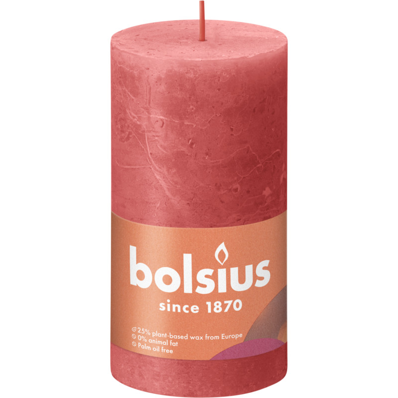 Een afbeelding van Bolsius Rustiek kaars blossom pink