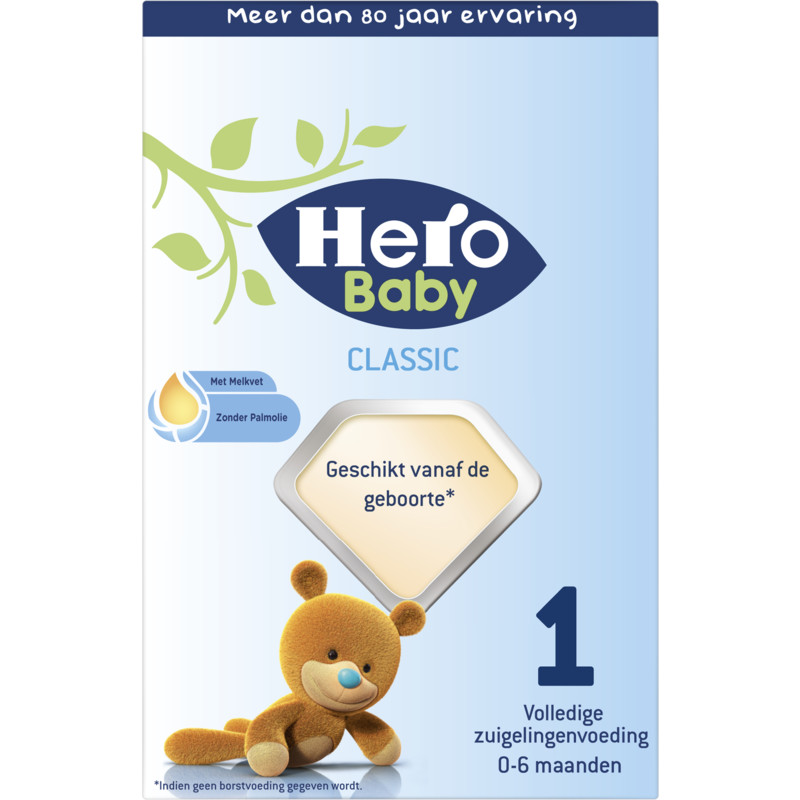 Een afbeelding van Hero Baby Classic zuigelingenmelk 1 met melkvet