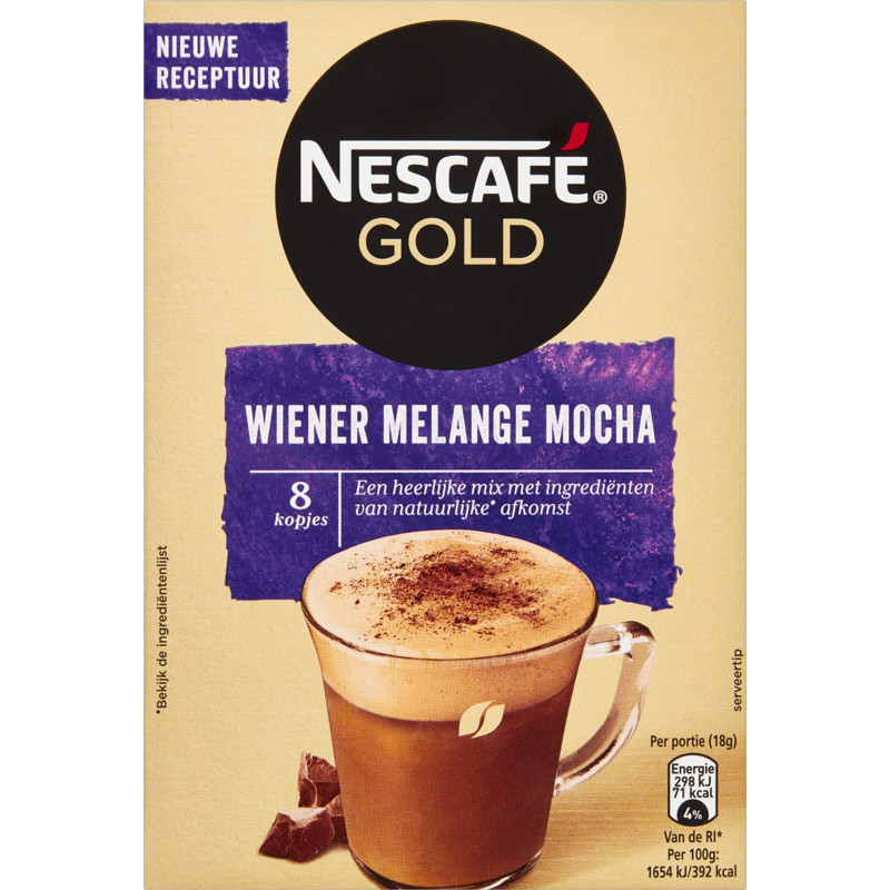 Een afbeelding van Nescafé Gold wiener melange mocha oploskoffie