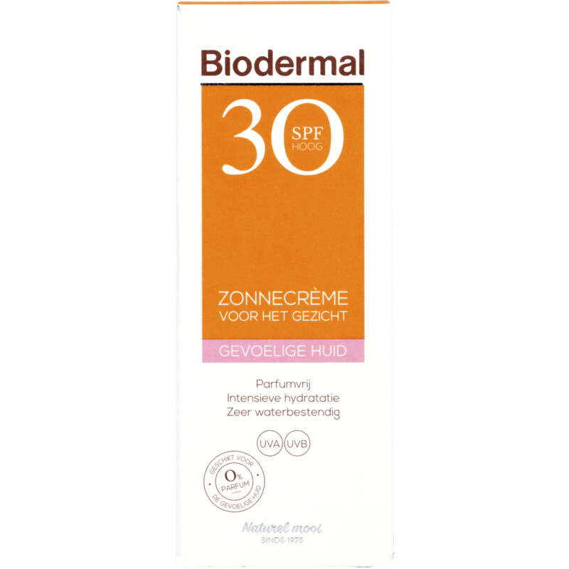 Een afbeelding van Biodermal Gevoelige huid zonnecreme gezicht spf30