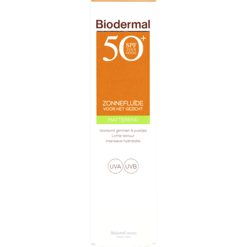 Een afbeelding van Biodermal Zonnefluïde voor het gezicht spf50