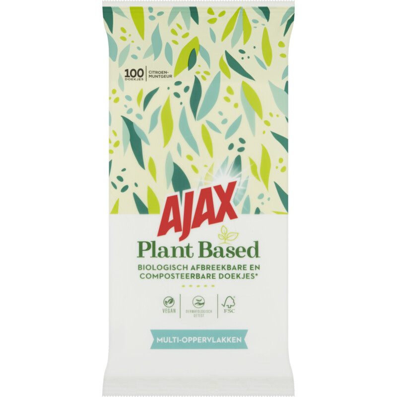Een afbeelding van Ajax Plant based schoonmaakdoekjes