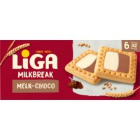 Een afbeelding van Liga Milkbreak duo melk chocolade biscuits