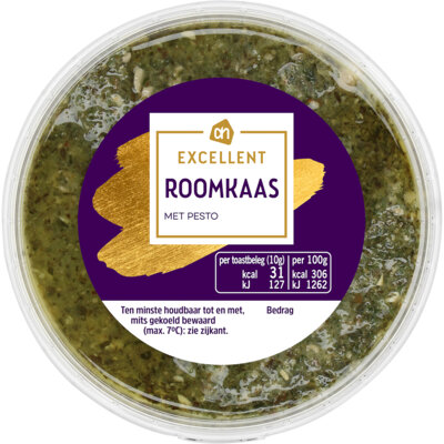 AH Excellent FF Roomkaas met pesto topping 125g reserveren | Albert Heijn