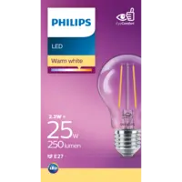 Philips Led fil standaard helder E27 25W