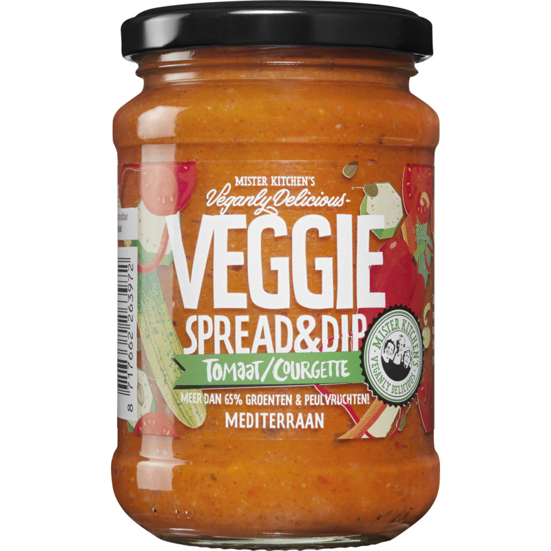 Een afbeelding van Mister Kitchen's Veggie spread & dip tomaat courgette