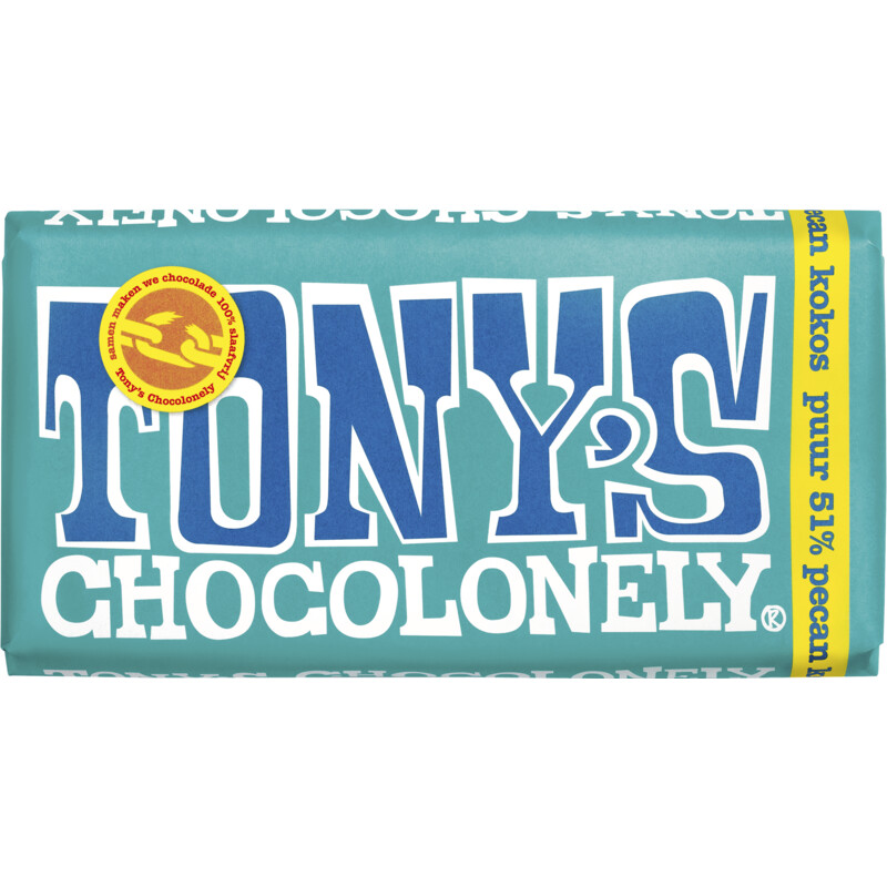 Een afbeelding van Tony's Chocolonely Puur pecan kokos