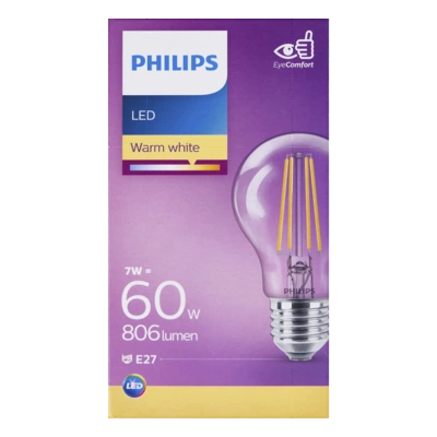 pdp-image-Philips Led fil standaard helder E27 60W