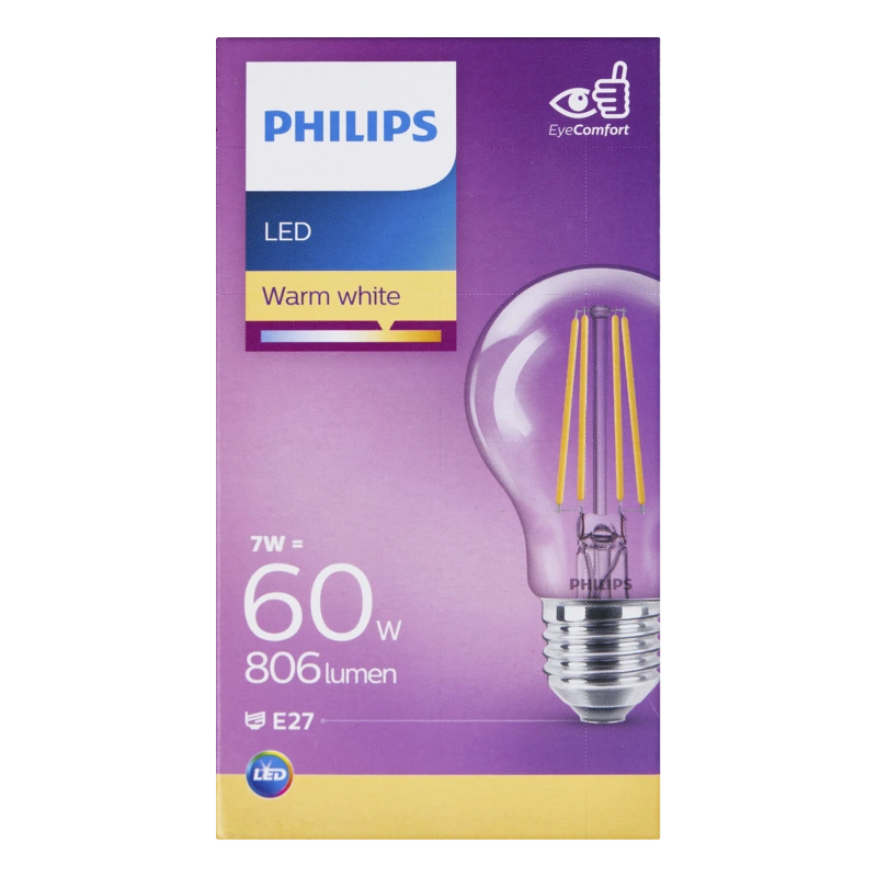 LED Lamp Transparant - 60 W - E27 - warmwit licht