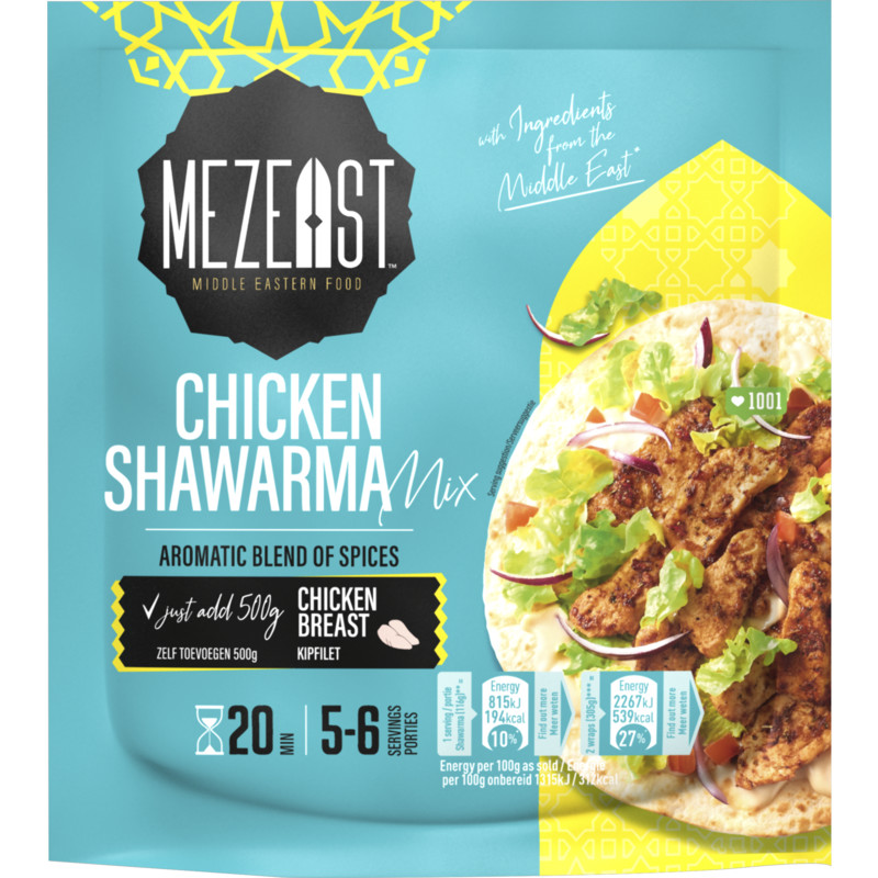 Een afbeelding van Mezeast Mix voor chicken shawarma
