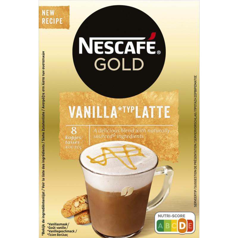 Een afbeelding van Nescafé Gold vanilla latte oploskoffie