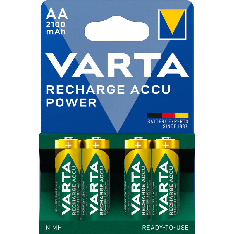 Een afbeelding van Varta AA oplaadbare batterijen 2100 mAh