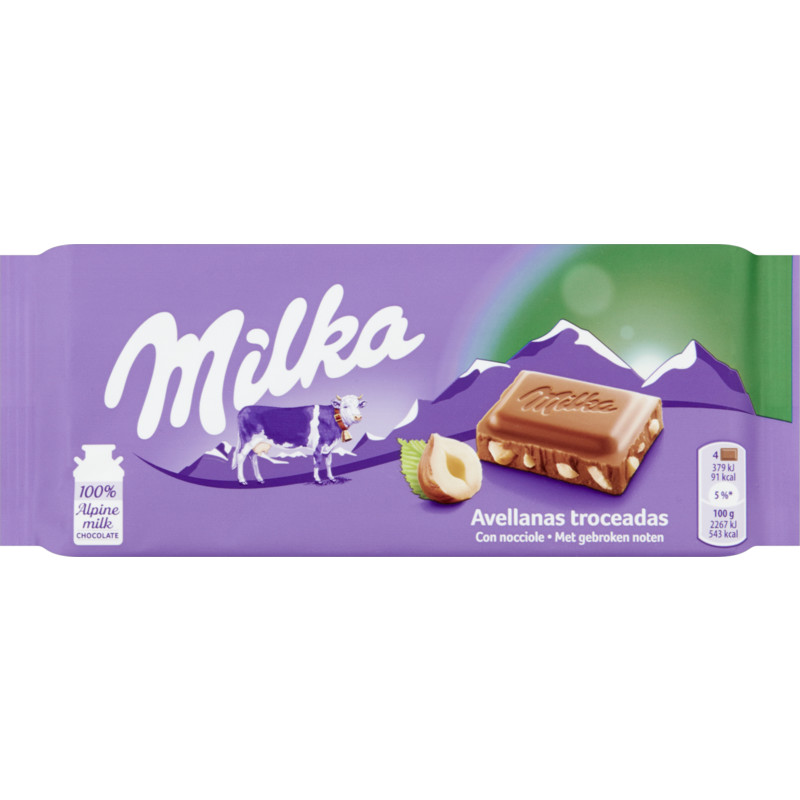 Een afbeelding van Milka Reep melk gebroken hazelnoten