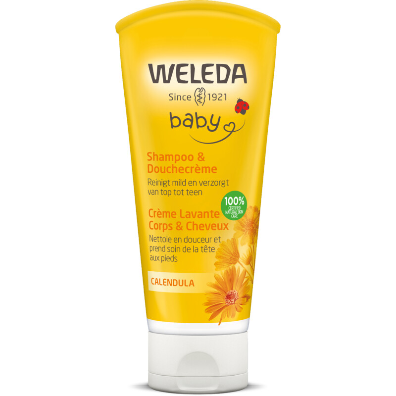 Een afbeelding van Weleda Baby calendula haar- en bodyshampoo