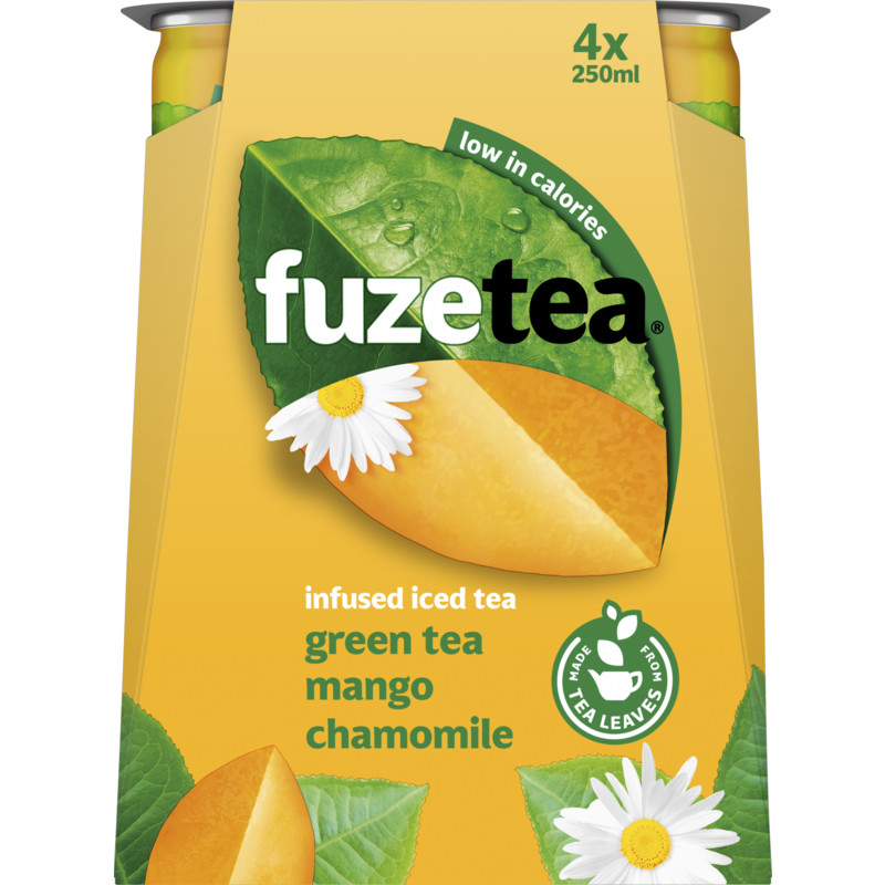 Een afbeelding van Fuze Tea Mango chamomile 4-pack