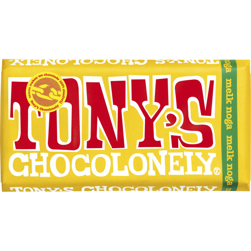 Een afbeelding van Tony's Chocolonely Reep melk noga