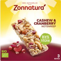 Een afbeelding van Zonnatura Cashew & cranberry notenreep