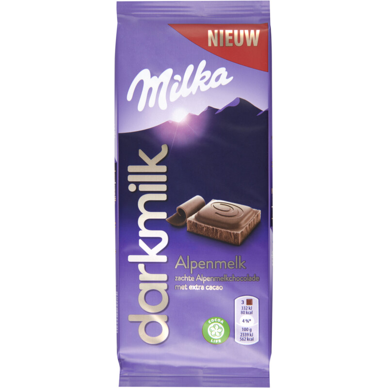 Een afbeelding van Milka Darkmilk Alpenmelk