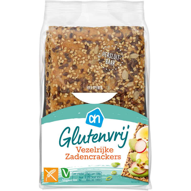 Een afbeelding van AH Glutenvrij Gluten zaden crackers gv