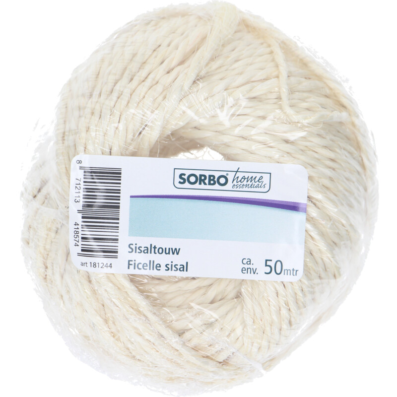Een afbeelding van Sorbo Grof touw sisal 50mtr