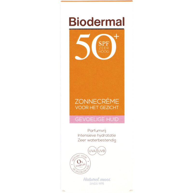 Een afbeelding van Biodermal Gevoelige huid zonnecreme gezicht spf50