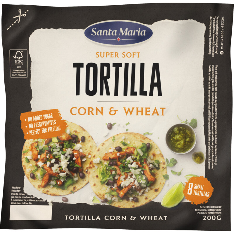 Santa Maria Tortilla wraps corn & wheat small reserveren Albert Heijn