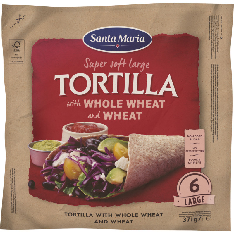 Een afbeelding van Santa Maria Tortilla wraps tarwe & volkorentarwe L