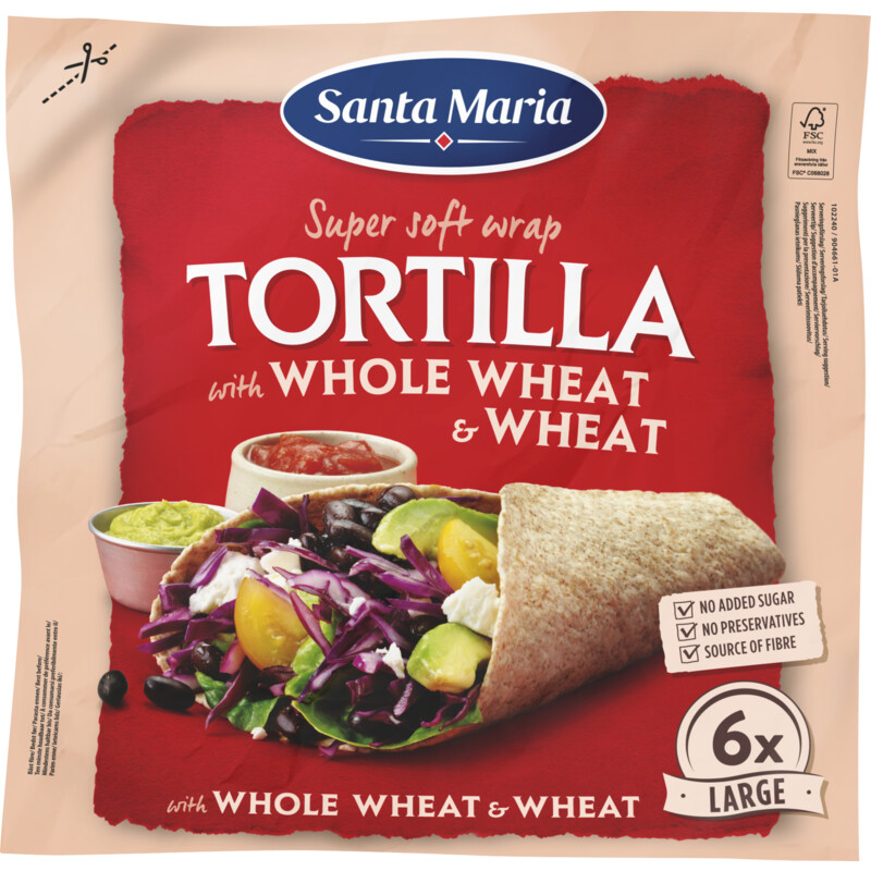 Een afbeelding van Santa Maria Tortilla wraps tarwe & volkorentarwe L