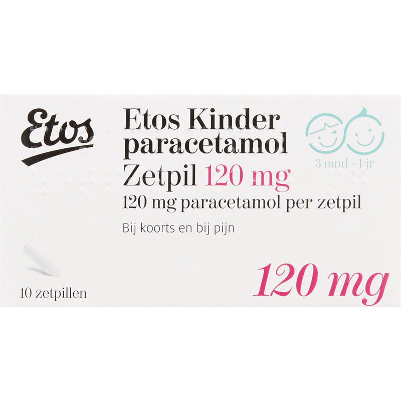 Een afbeelding van Etos Kinderparacetamol zetpillen 120 mg