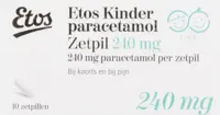 Etos Kinderparacetamol zetpillen 240 mg