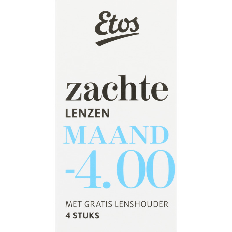 Zwijgend de elite zak Etos Zachte maandlenzen -4.00 + lenshouder bestellen | Albert Heijn