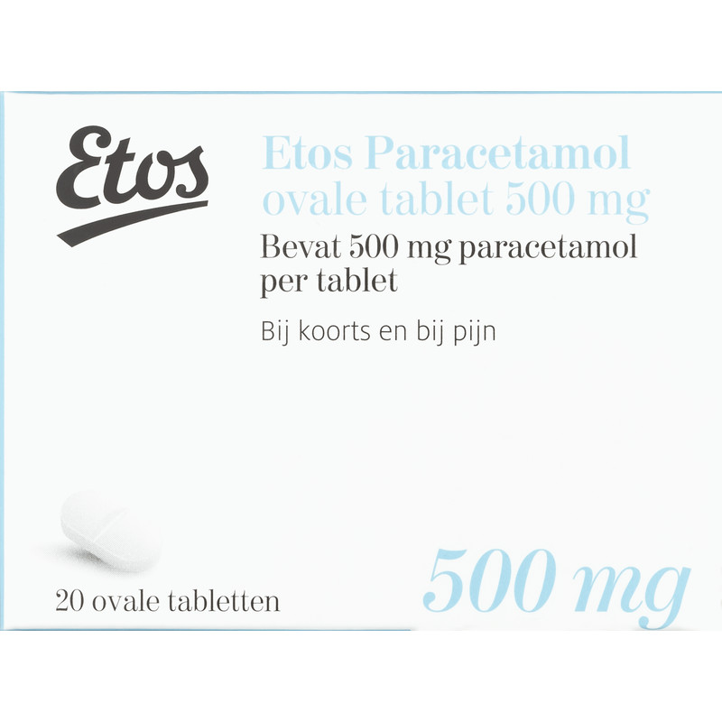 Een afbeelding van Etos Paracetamol ovale tabletten 500 mg