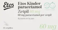 Etos Kinderparacetamol zetpillen 60 mg