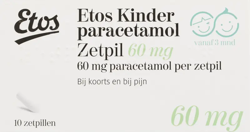 Kinderparacetamol zetpillen 60 mg
