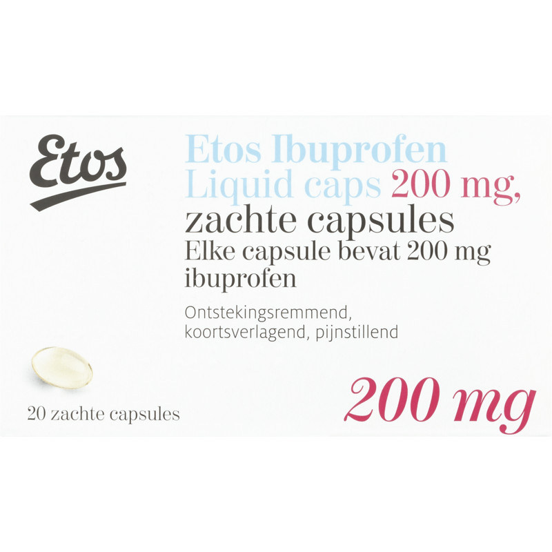 Een afbeelding van Etos Ibuprofen liquid caps 200mg