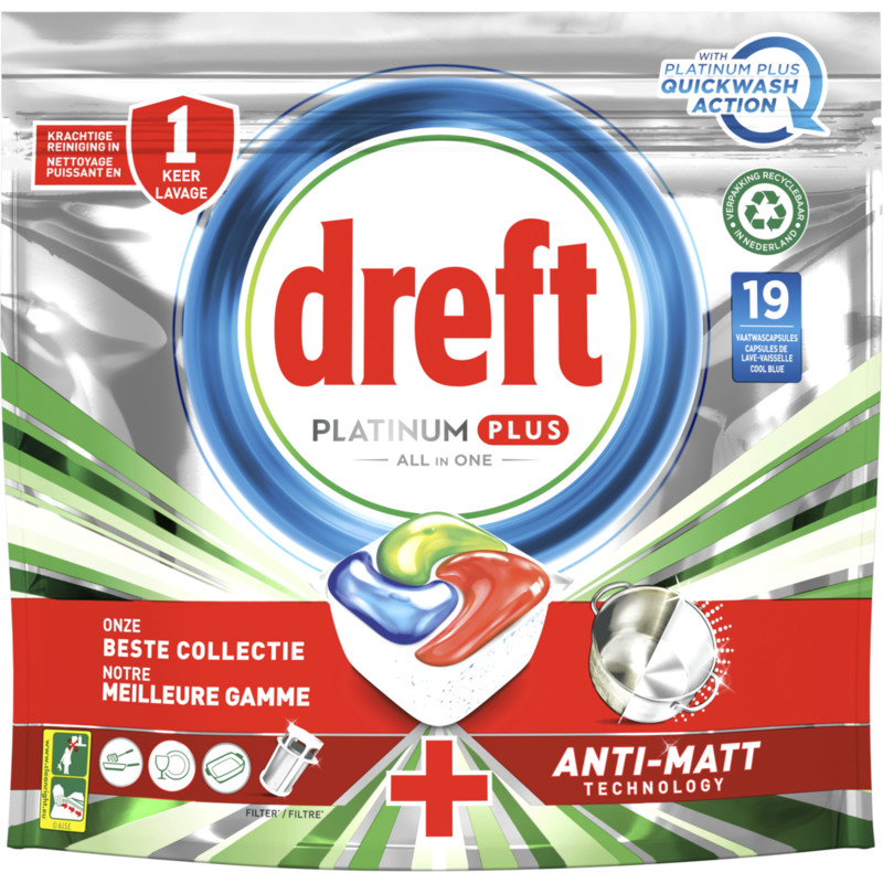 Een afbeelding van Dreft Platinum plus vaatwastabletten regular