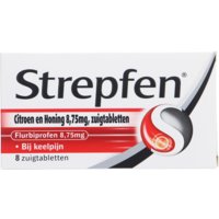 Een afbeelding van Strepfen Citroen en honing zuigtabletten