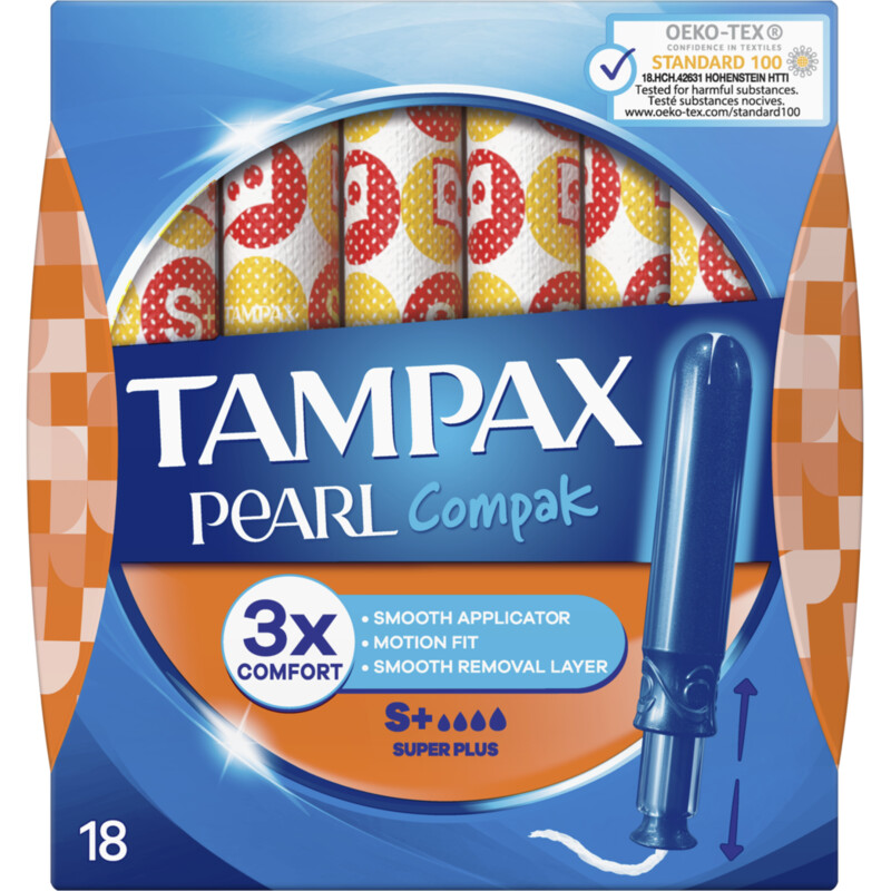 Een afbeelding van Tampax compak pearl super plus SP X18
