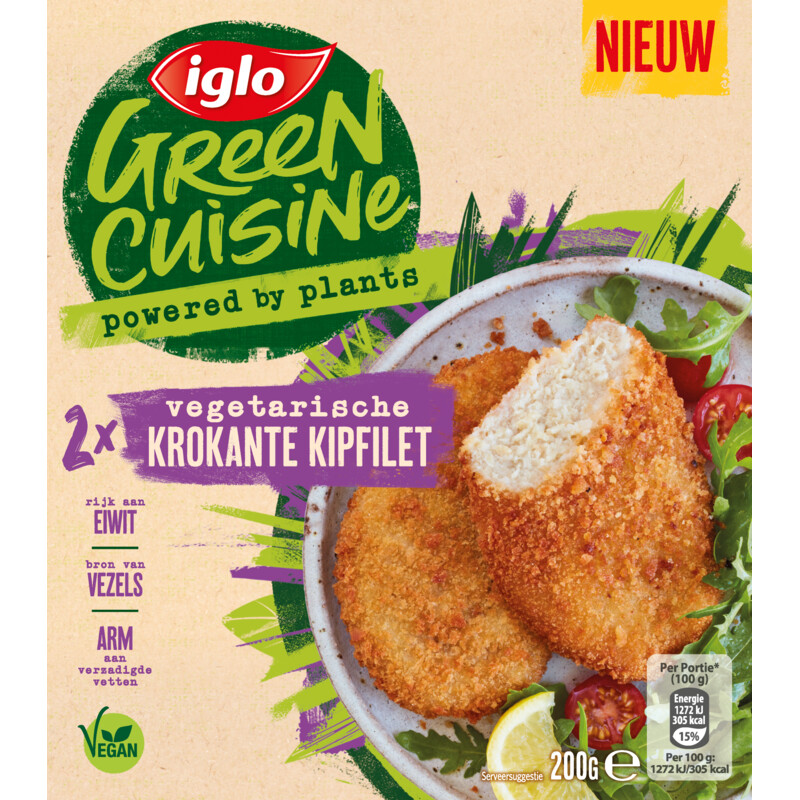 Een afbeelding van Iglo Green cuisine vegetarische kipfilet