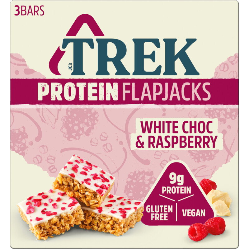 Een afbeelding van Trek Protein haver reep white choc raspberry