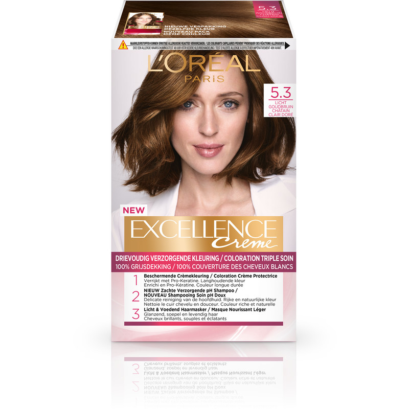 Een afbeelding van L'Oréal Excellence crème 5.3 licht goudbruin