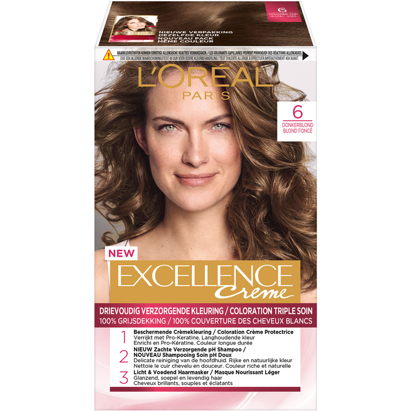 Een afbeelding van L'Oréal Excellence crème 6 donkerblond