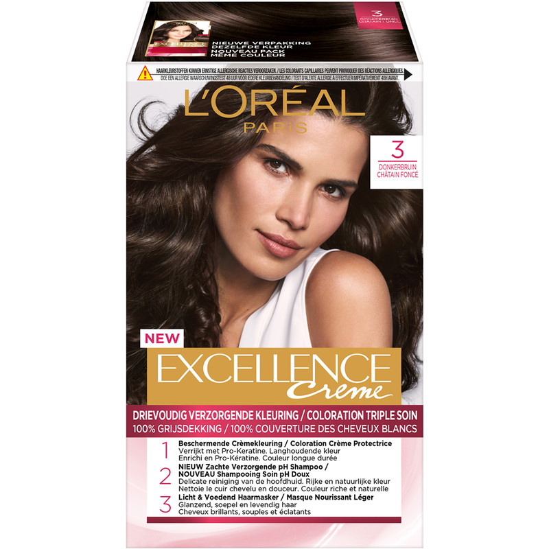 Een afbeelding van L'Oréal Excellence crème 03 donkerbruin